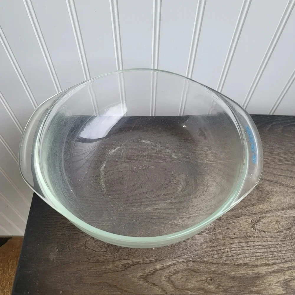 Vintage Pyrex #024 Clear Advantage Glass Round Quart 8.5